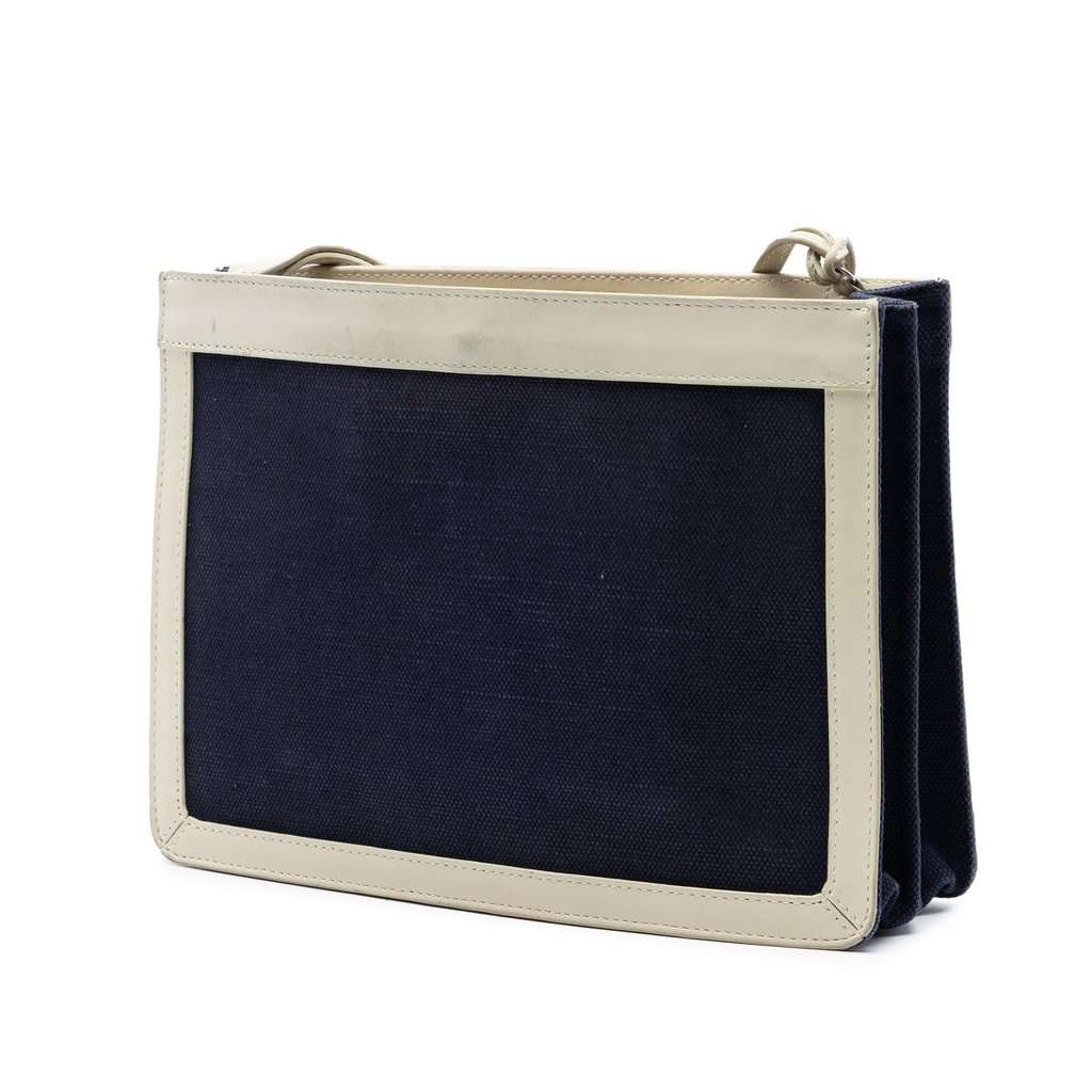 Balenciaga Canvas Navy Pochette M Crossbody Black Very good condition - Back View