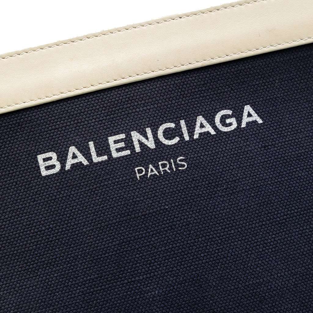 Balenciaga Canvas Navy Pochette M Crossbody Black Very good condition - Box View
