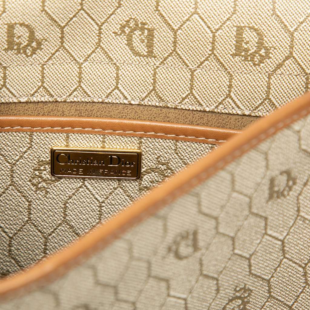 Dior Honeycomb Coated Canvas Crossbody Beige Very good condition - Box View