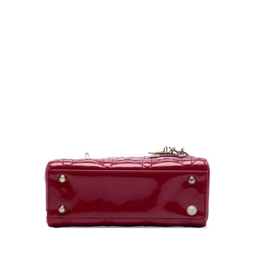 Dior Mini Patent Cannage Lady Dior Red Leather Very good - Inside View