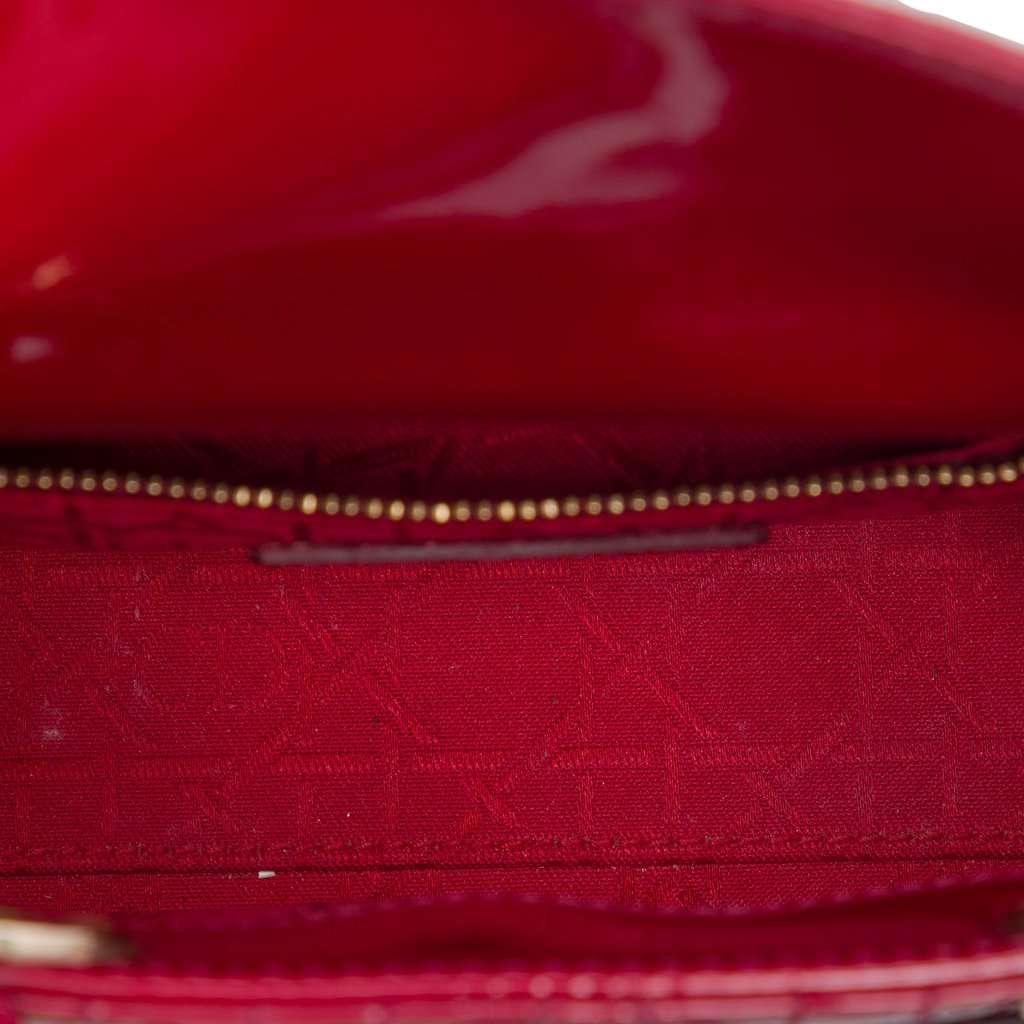 Dior Mini Patent Cannage Lady Dior Red Leather Very good - Model View