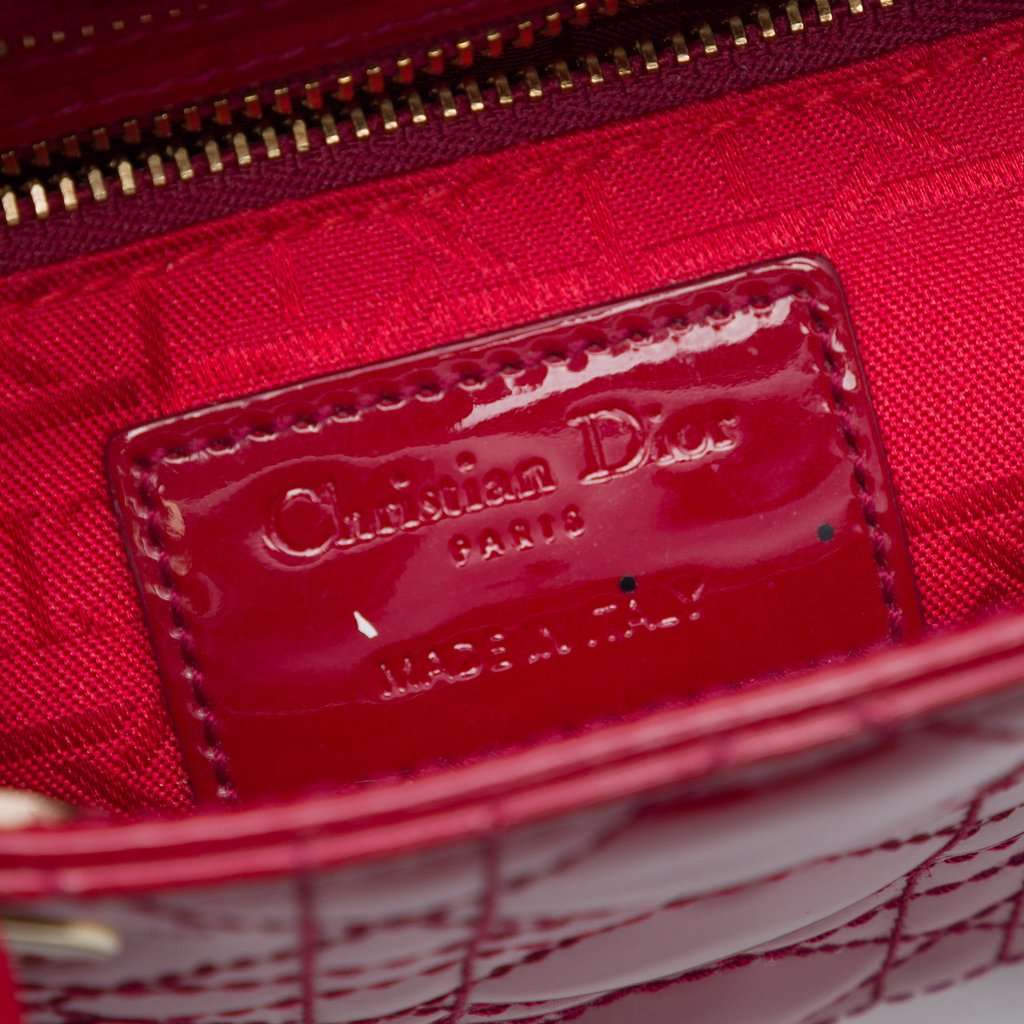 Dior Mini Patent Cannage Lady Dior Red Leather Very good - Box View