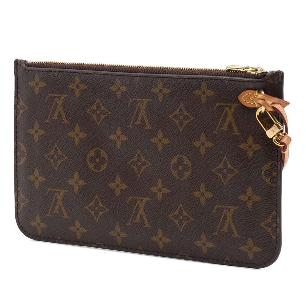 Louis Vuitton Monogram Neverfull MM Pouch Brown Very good condition - Back View