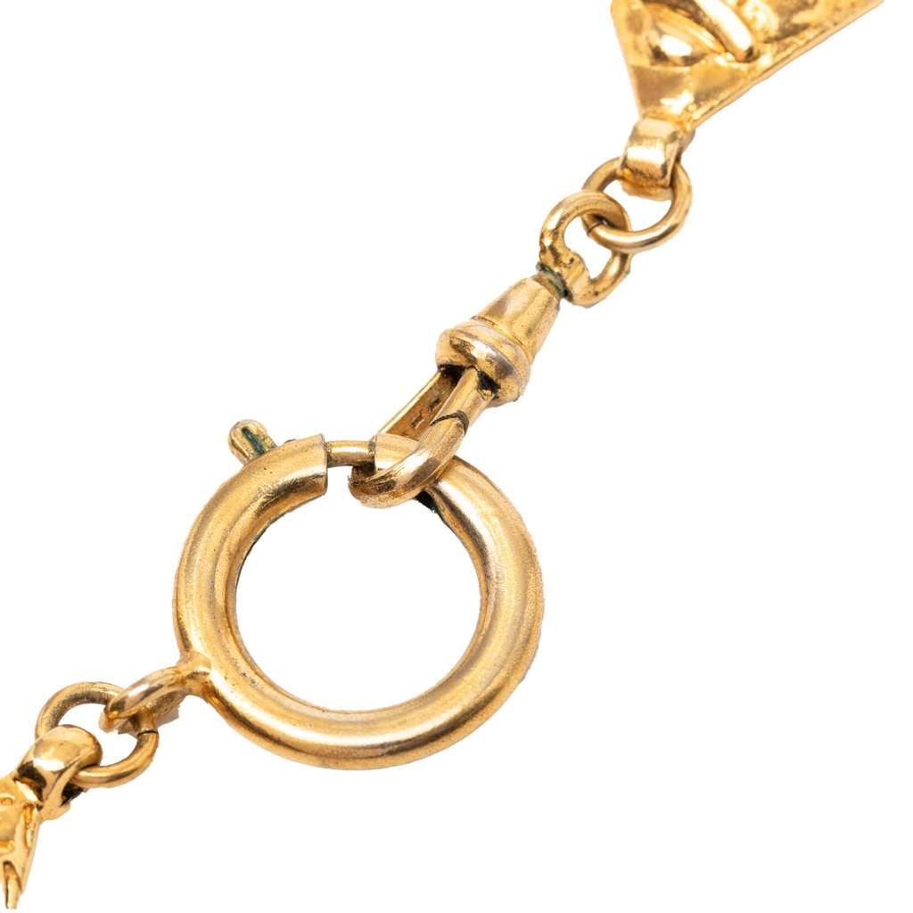 Chanel Gold Plated Logo Chain Necklace Gold Metal Very good condition - Inside View