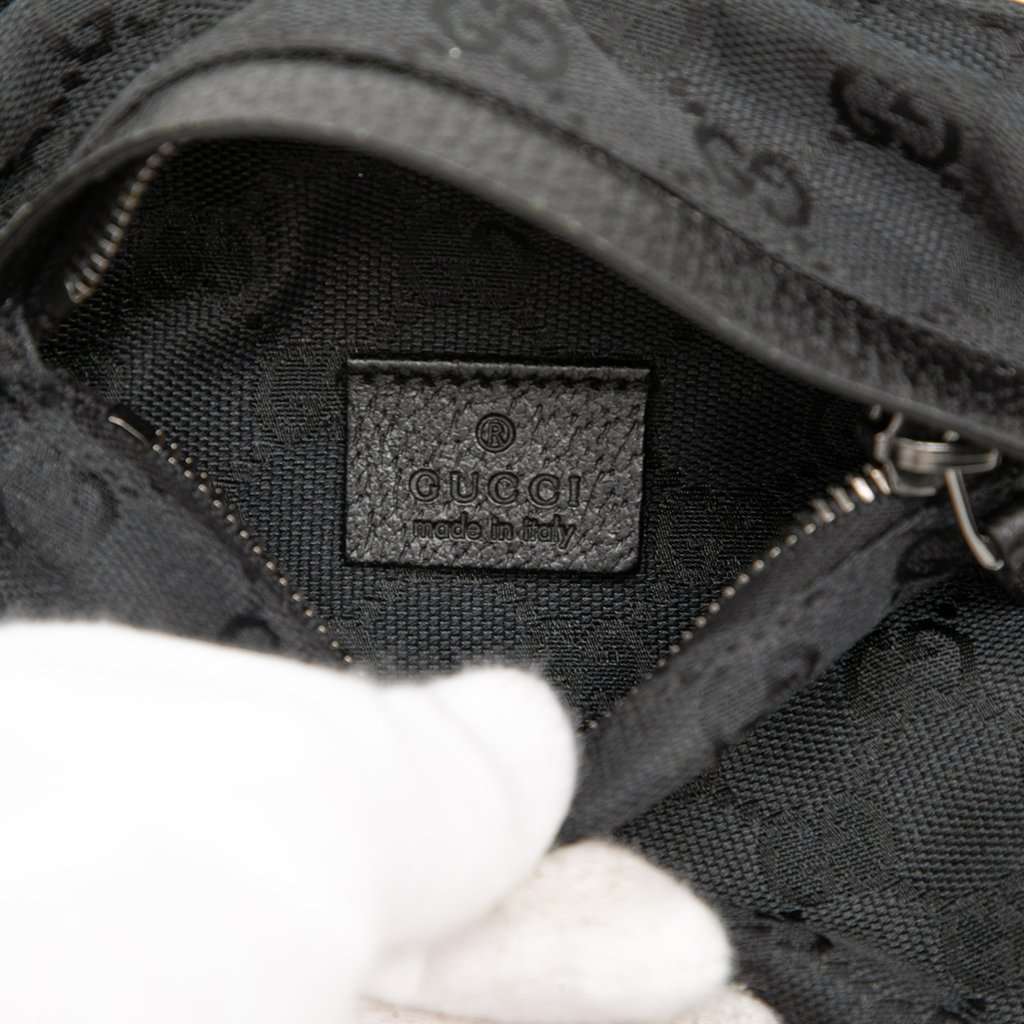 Gucci GG Canvas Double Pocket Belt Bag Black Very good condition - Box View