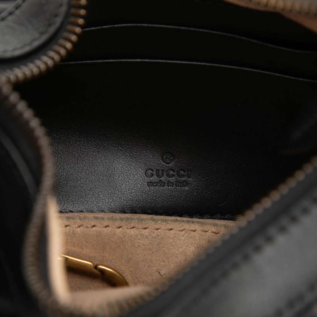 Gucci Mini GG Marmont Half Moon Bag Black Leather Very good condition - Box View