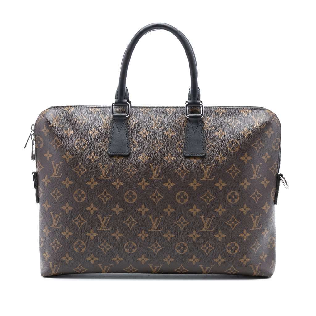 Louis Vuitton Monogram Macassar Porte Documents Jour Brown Very good condition - Front View