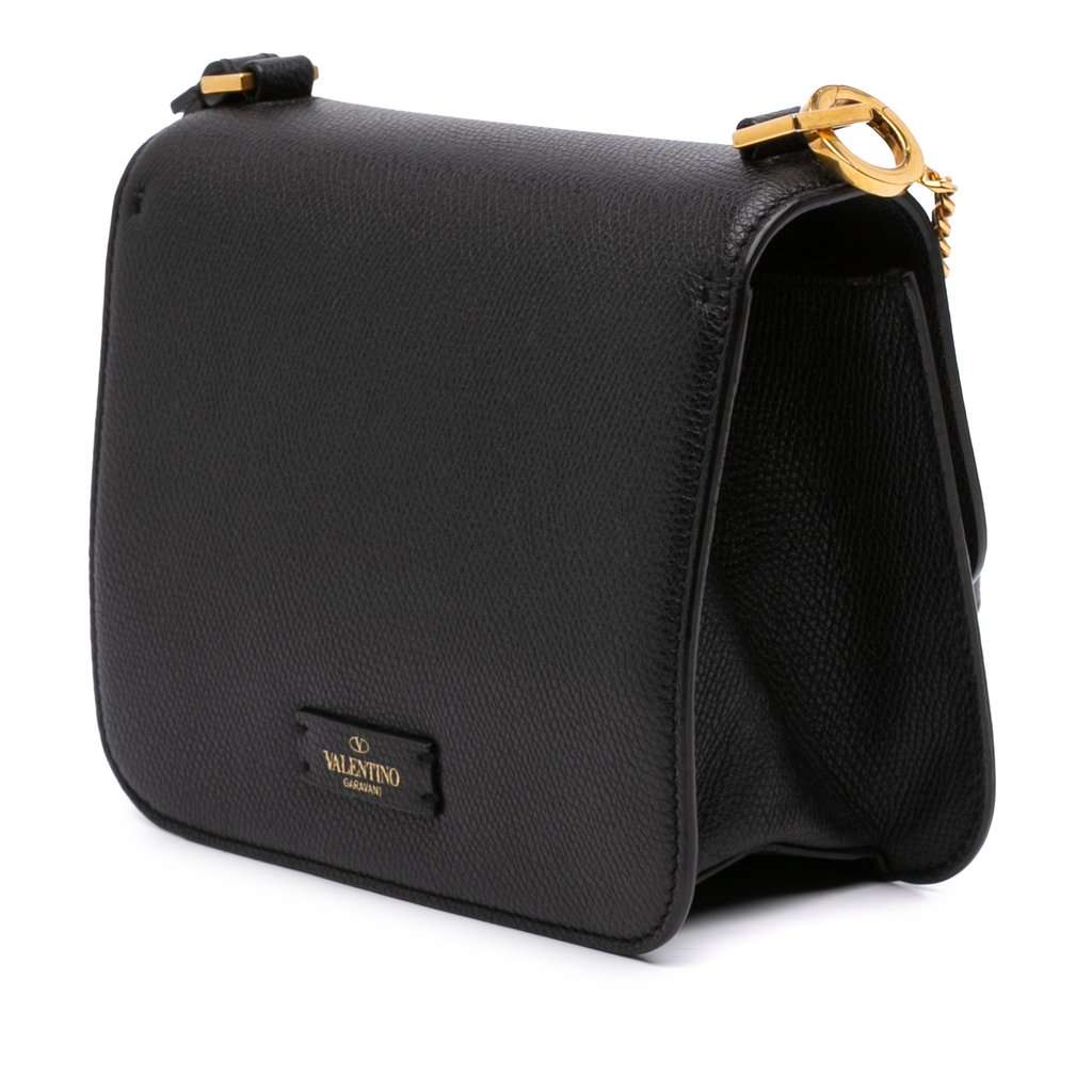 Valentino Small Grained Calfskin VSling Crossbody Black Leather Very good - Back View
