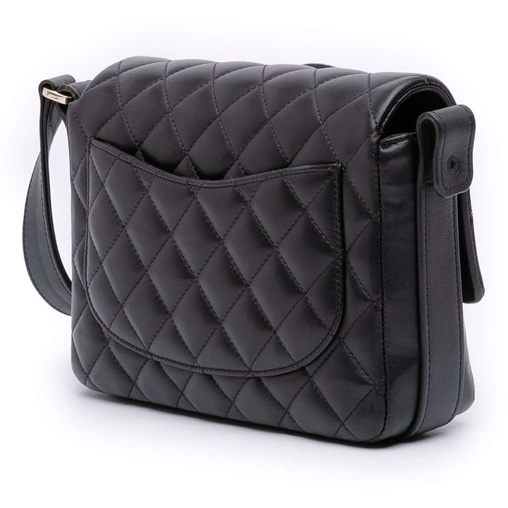 Chanel Quilted Calfskin Bolero de Chanel Flap Black Leather Good condition - Back View