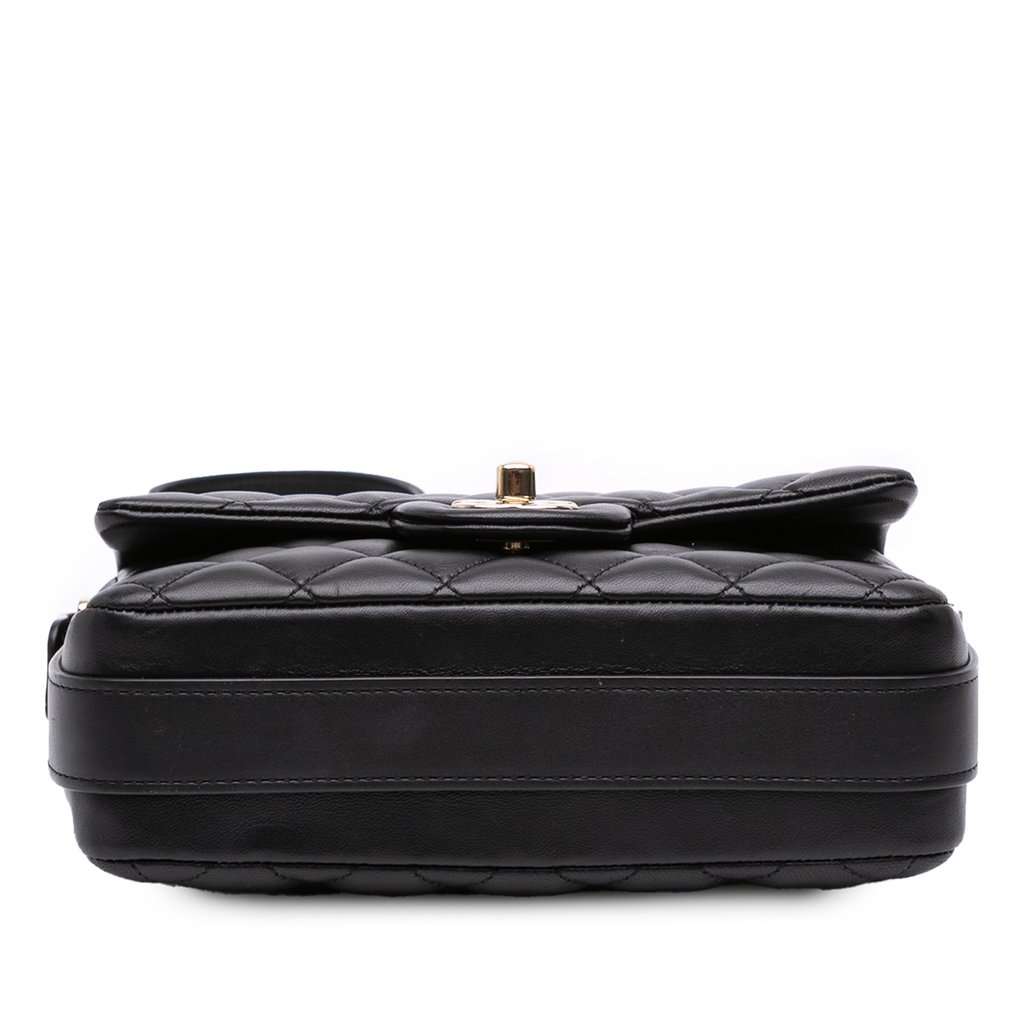 Chanel Quilted Calfskin Bolero de Chanel Flap Black Leather Good condition - Inside View