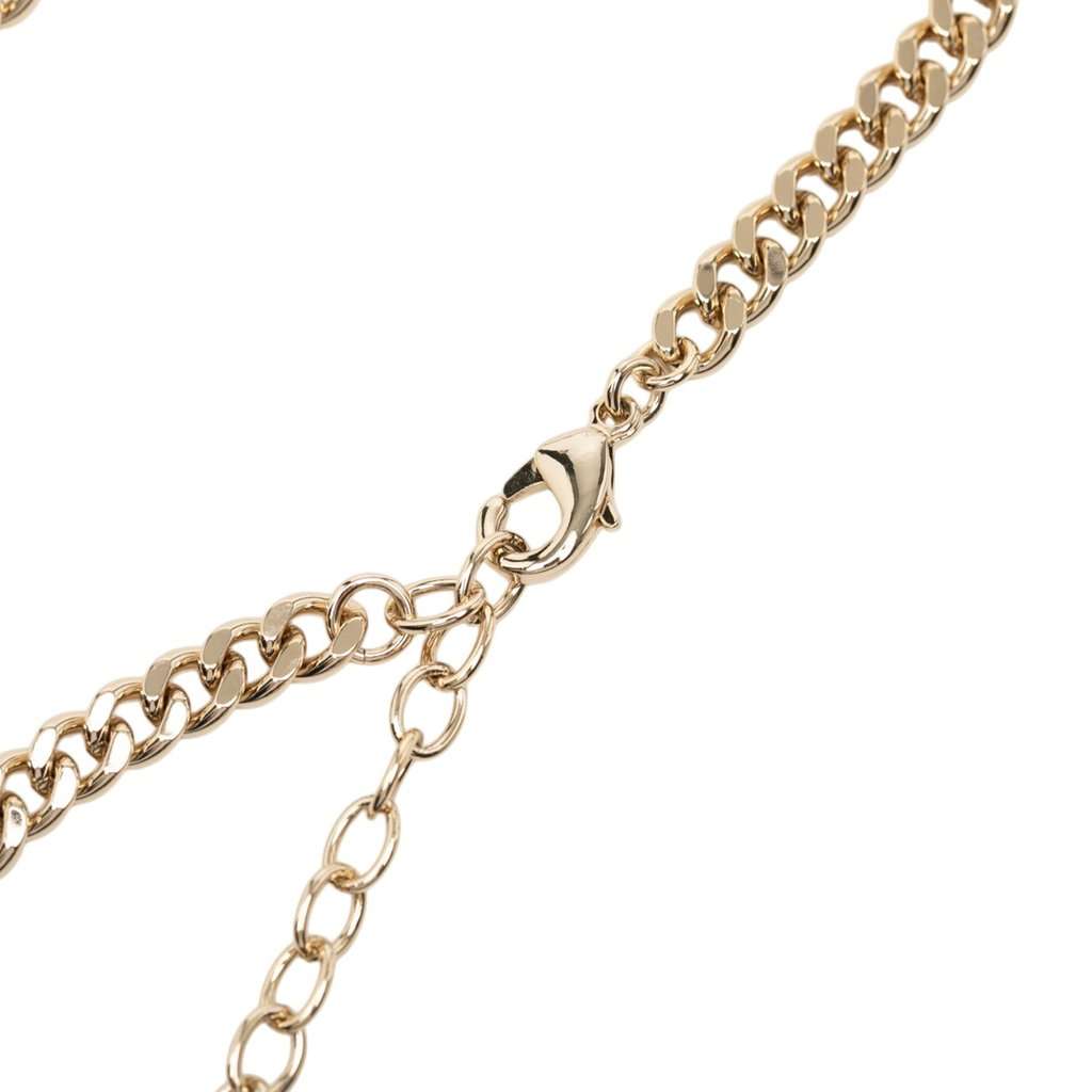 Chanel CC Gold Plated Strass Logo Choker Necklace Gold Metal Very good condition - Model View