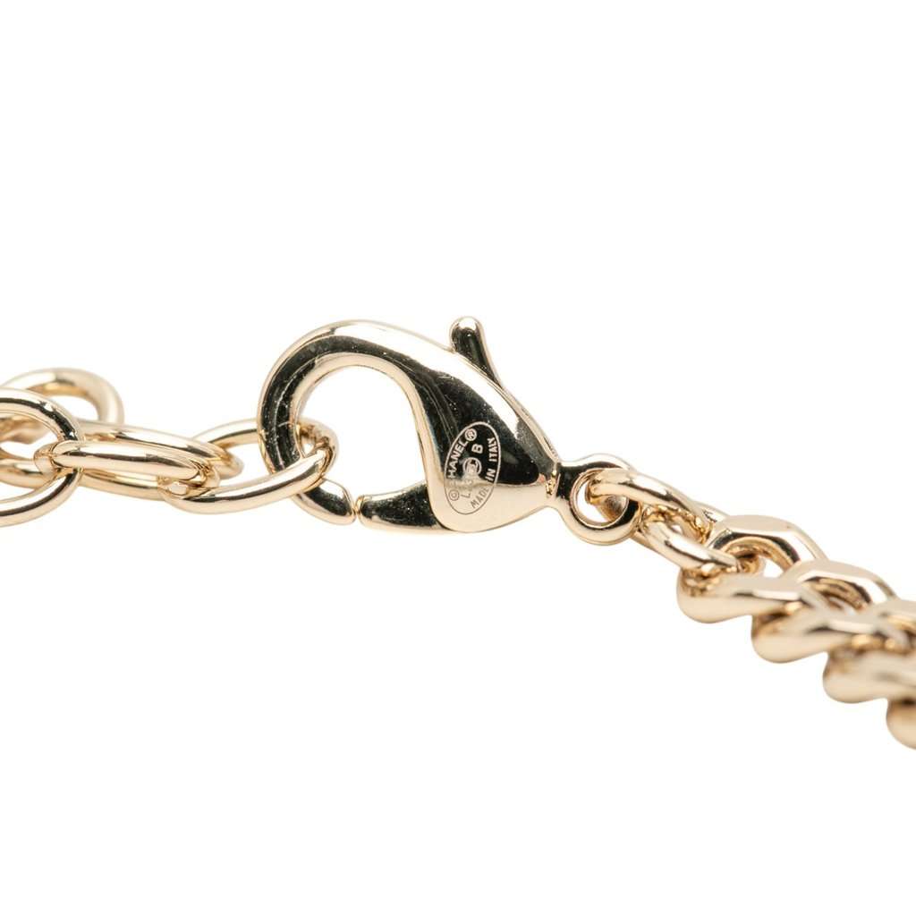Chanel CC Gold Plated Strass Logo Choker Necklace Gold Metal Very good condition - Box View