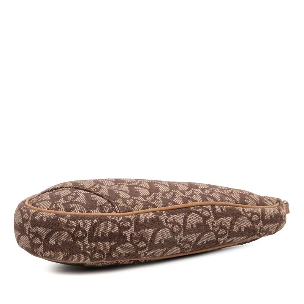 Dior Mini Diorissimo Canvas Saddle Pochette Brown Very good condition - Inside View