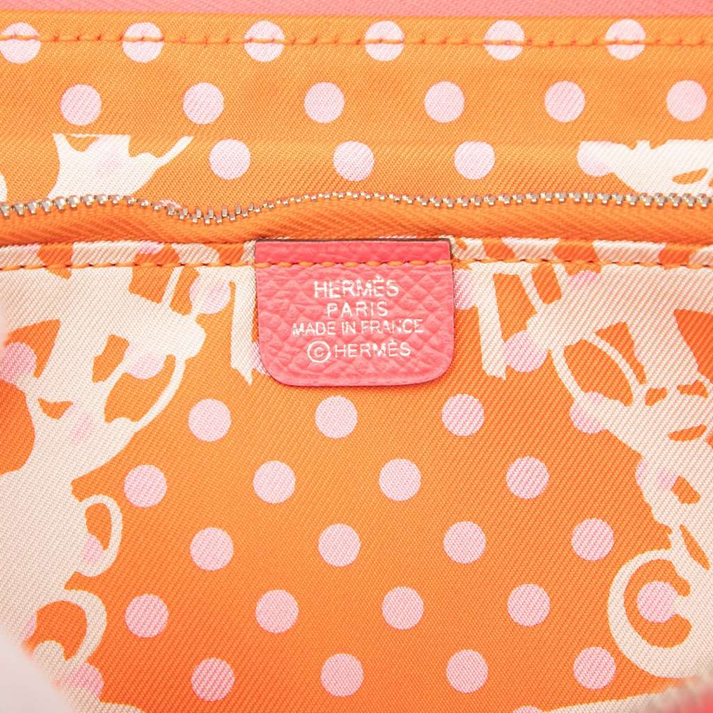 Hermès Epsom Silk'In Classique Long Wallet Pink Leather Very good condition - Box View