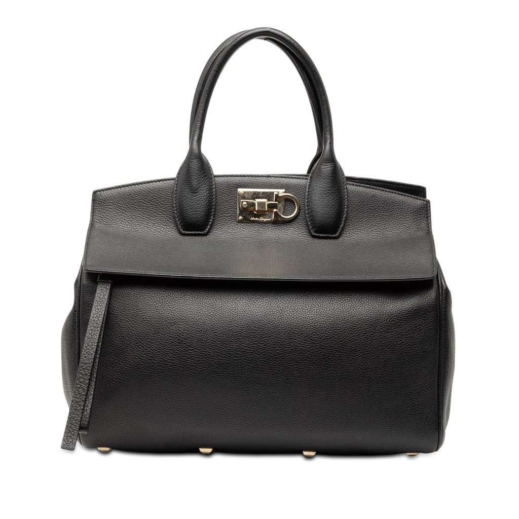 Salvatore Ferragamo Leather Studio Satchel Black Leather Very good condition - Front View