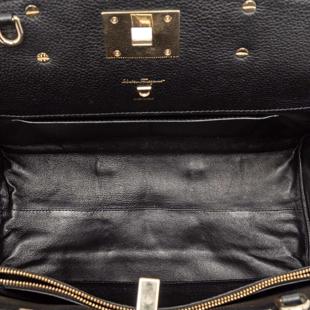 Salvatore Ferragamo Leather Studio Satchel Black Leather Very good condition - Model View