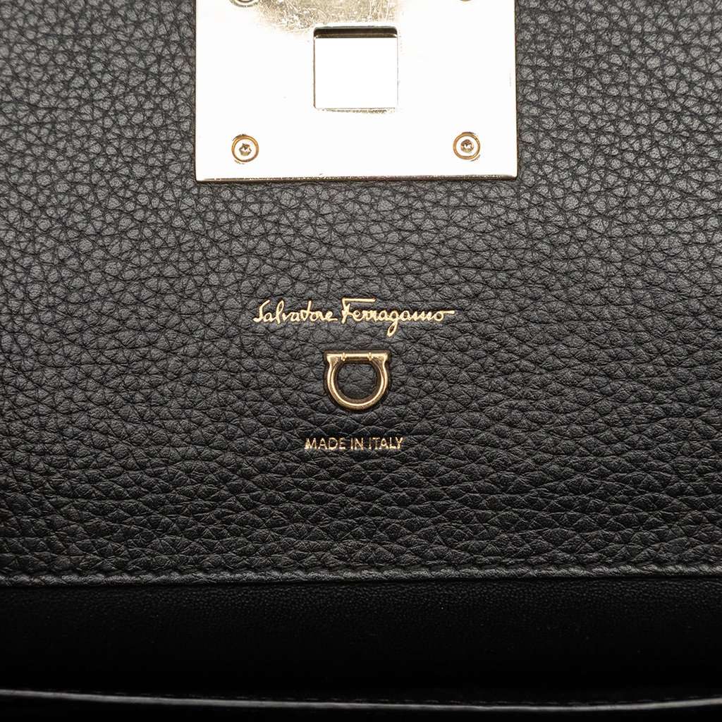 Salvatore Ferragamo Leather Studio Satchel Black Leather Very good condition - Box View