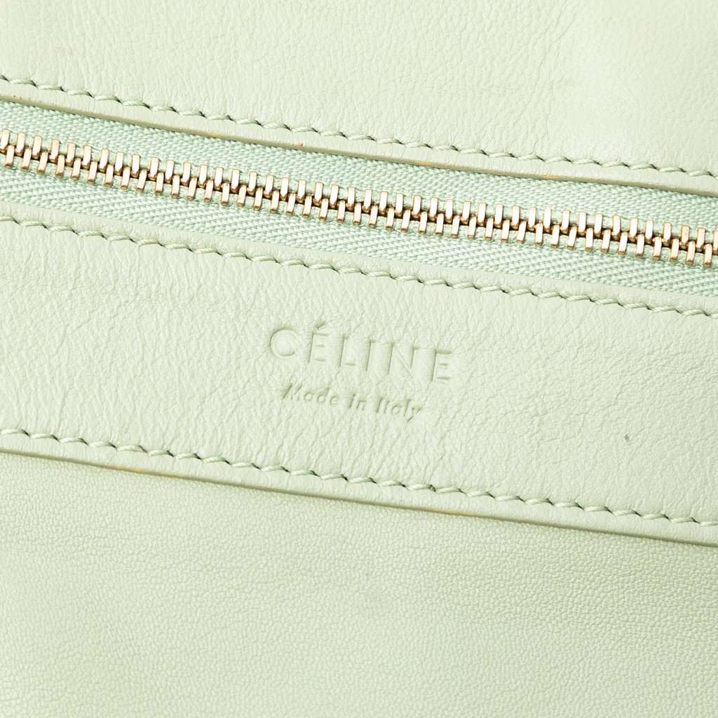 Celine Bicolor Leather Vertical Cabas Tote Green Leather Very good condition - Box View