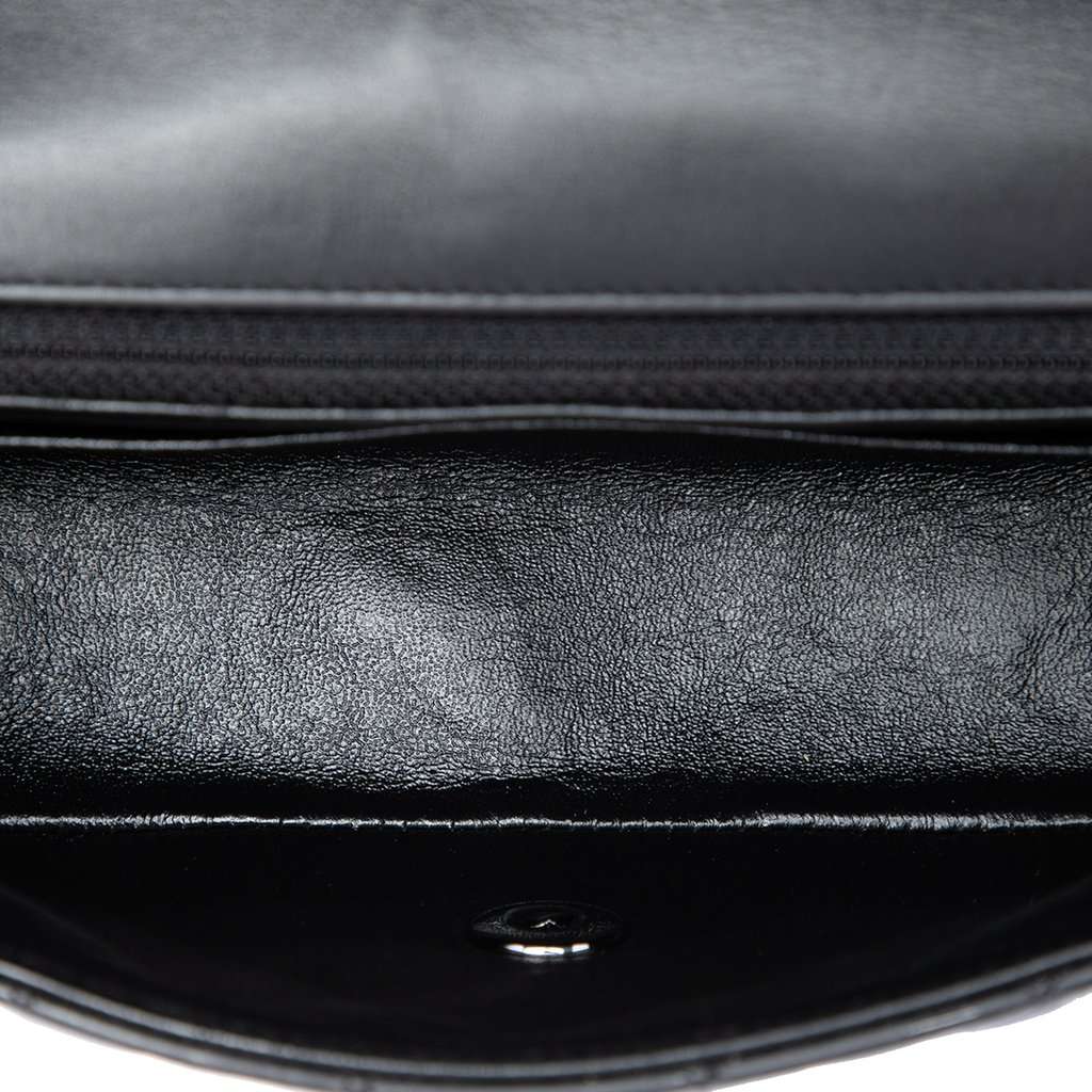 Chanel Mini Rectangular Classic Patent Single Flap Black Leather Very good - Model View