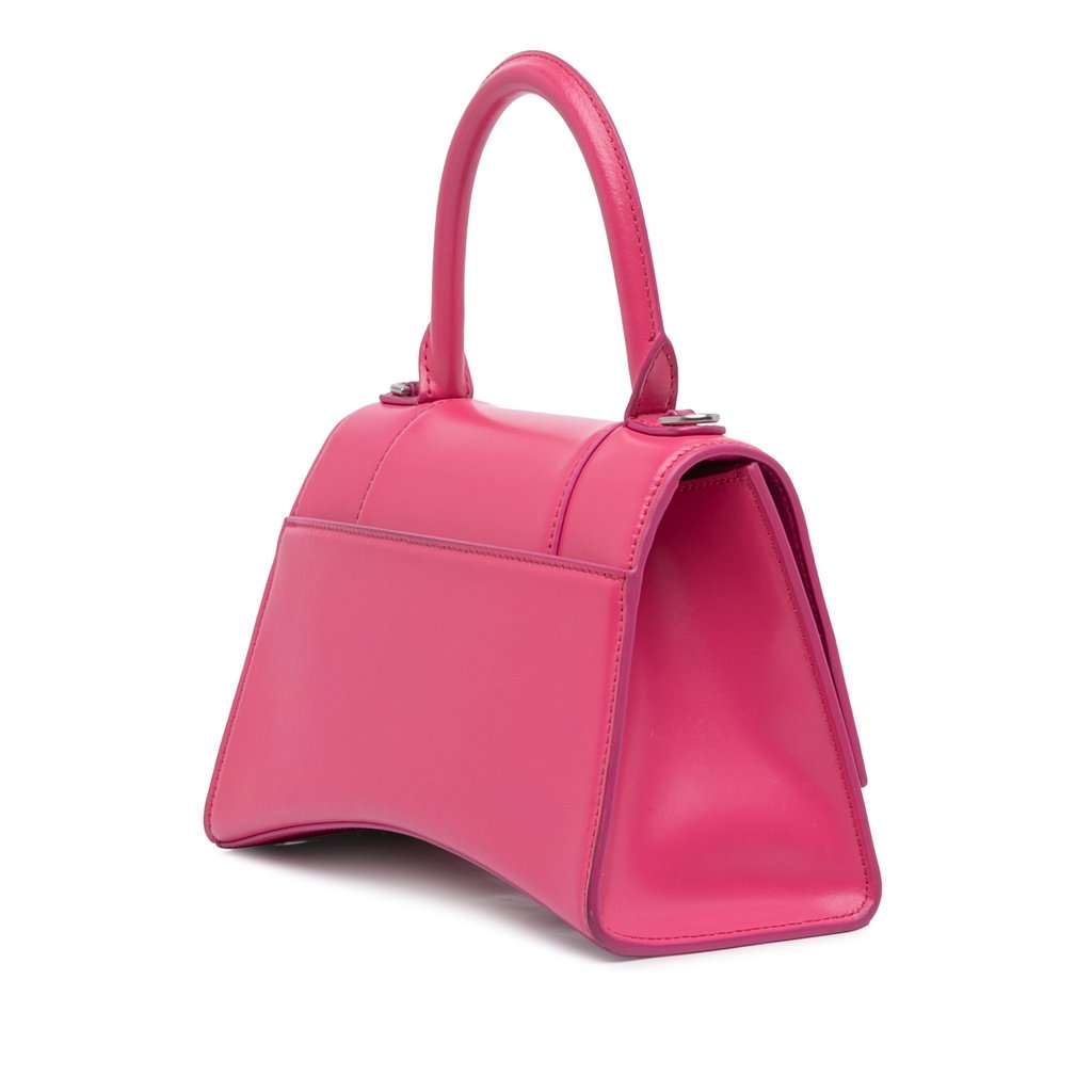 Balenciaga Small Shiny Box Calfskin Hourglass Satchel Pink Leather Very good - Back View