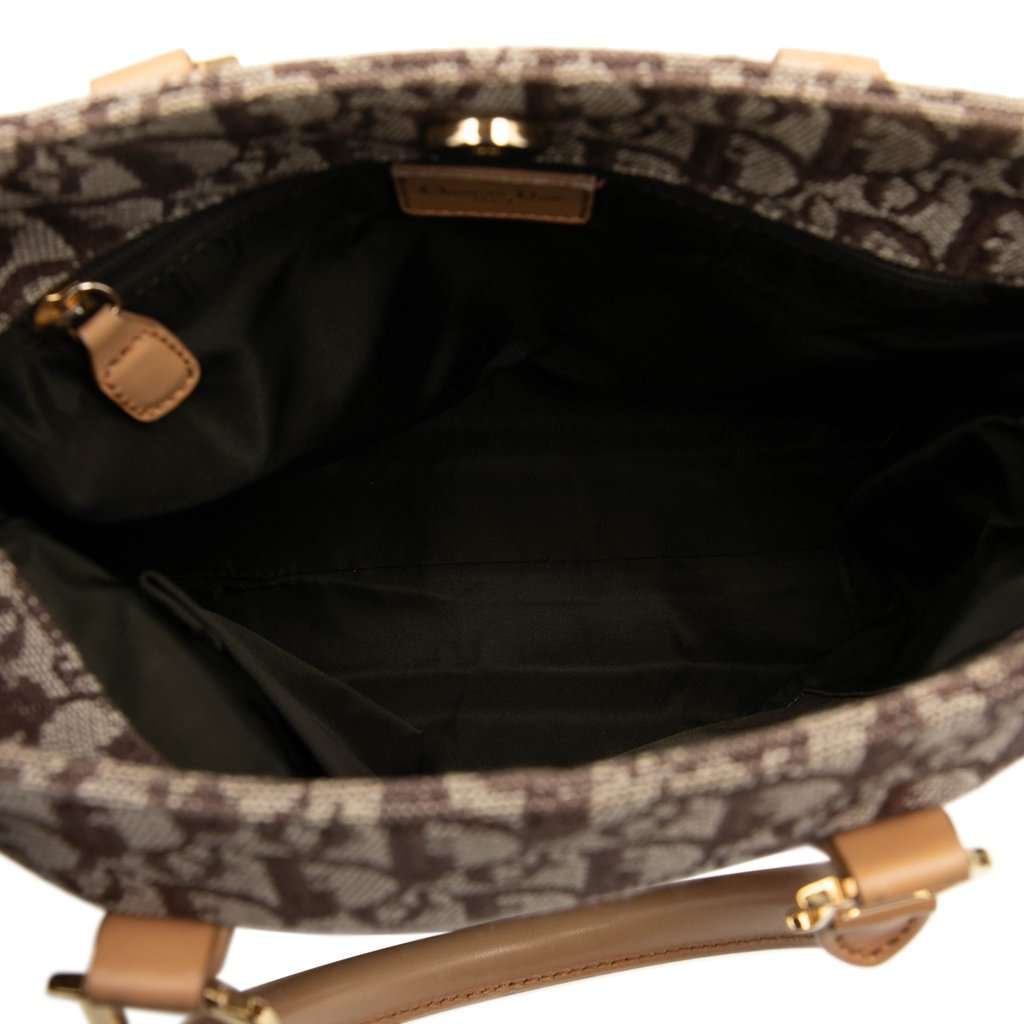 Dior Diorissimo Trotter Canvas Tote Brown Very good - Model View