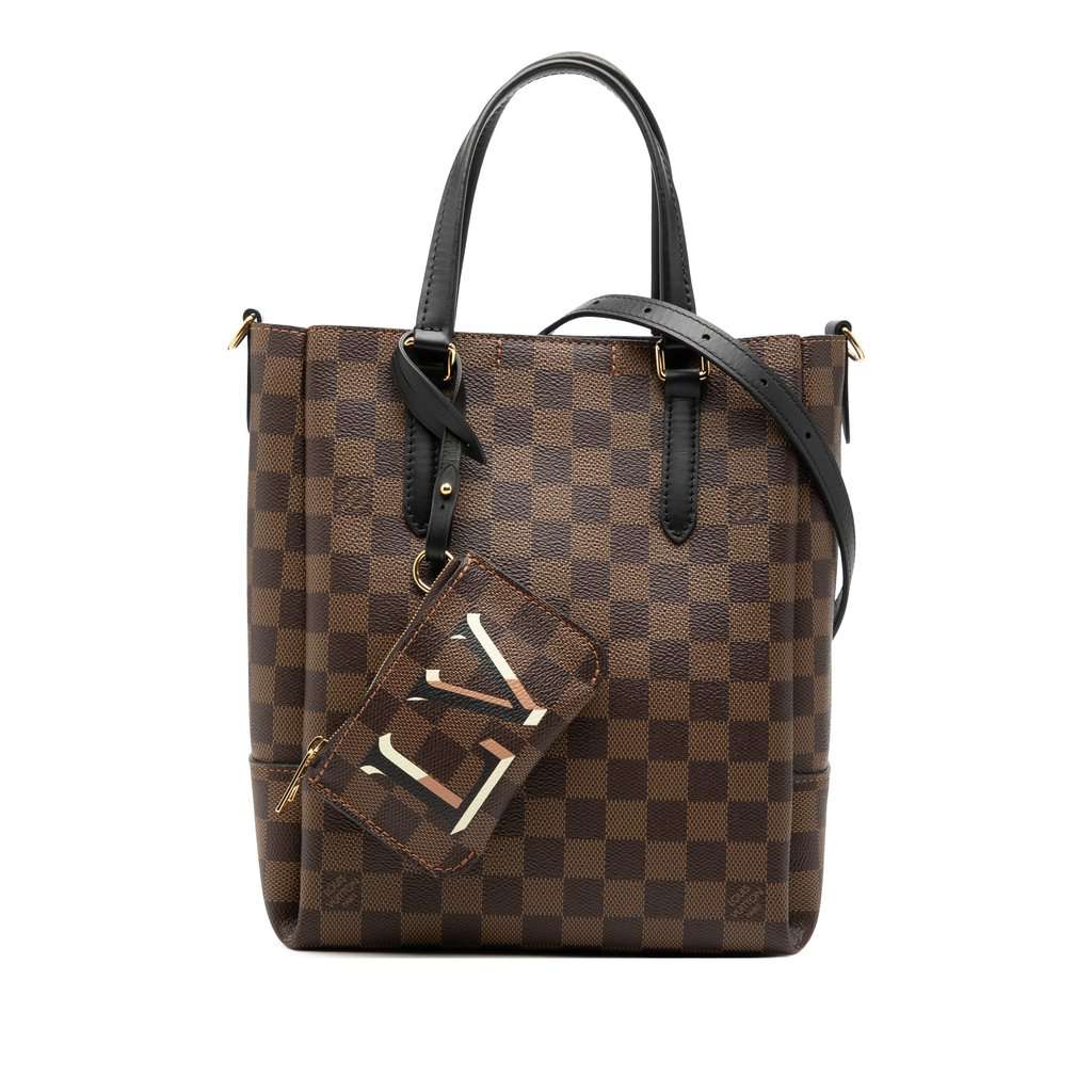 Louis Vuitton Damier Ebene Belmont PM Brown Very good - Front View