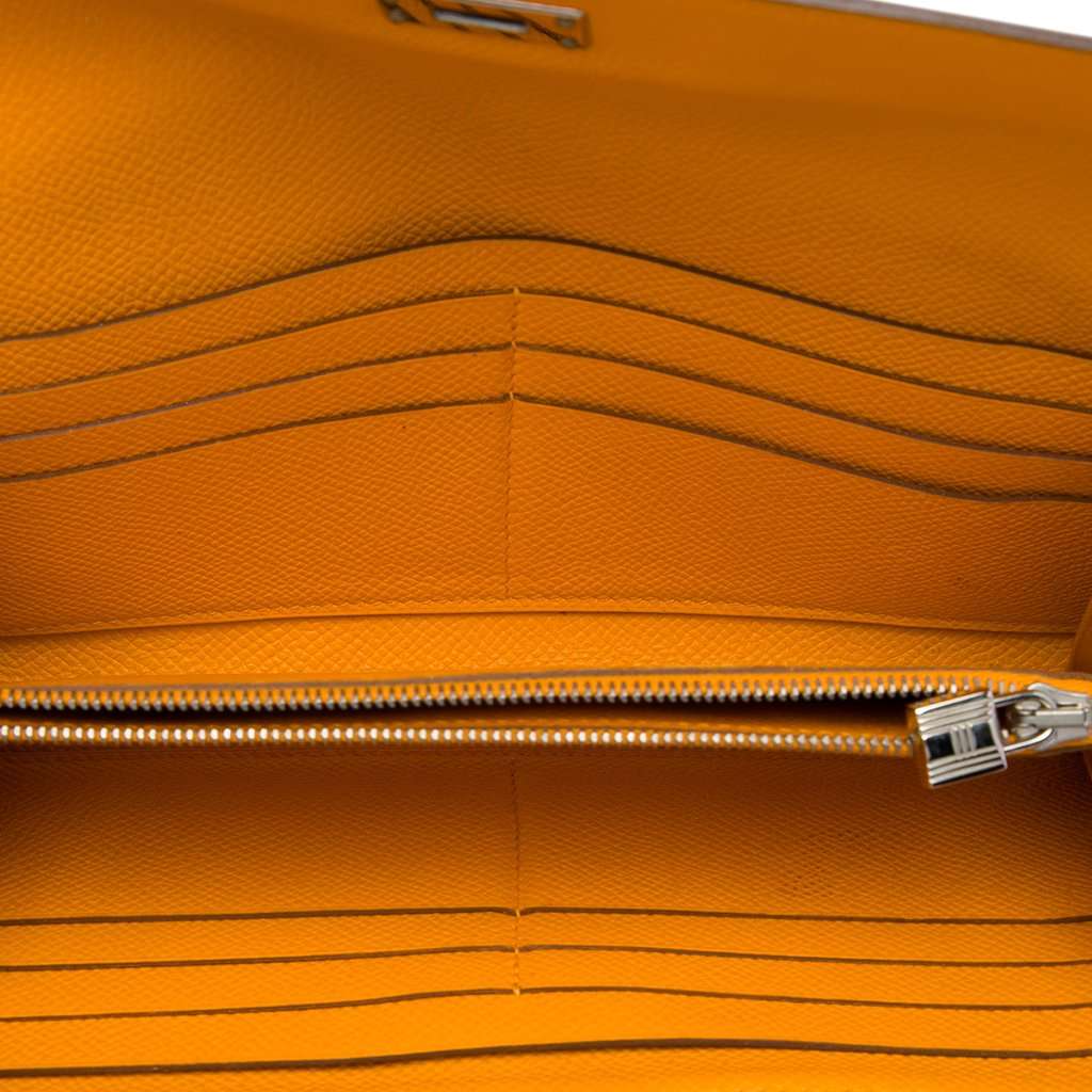 Hermès Epsom Kelly Longue Wallet Orange Leather Very good - Model View