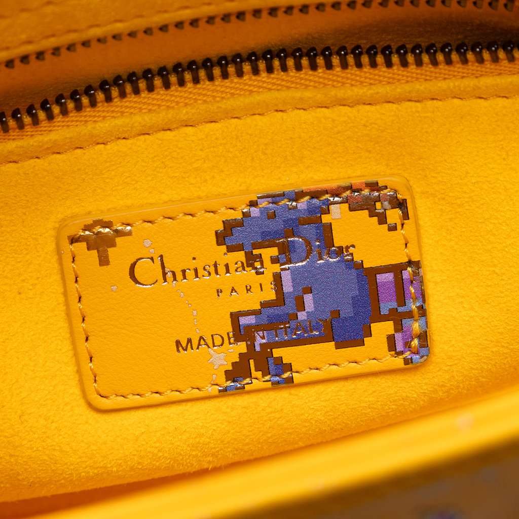 Dior Small Calfskin Pixel Zodiac Lady Dior Yellow Leather Very good - Box View