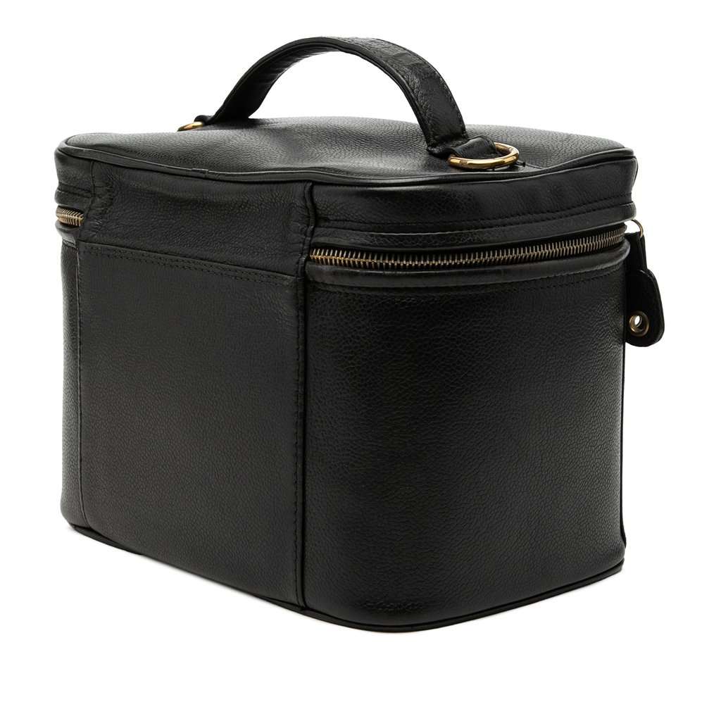 Chanel CC Caviar Vanity Bag Black Leather Good condition - Back View