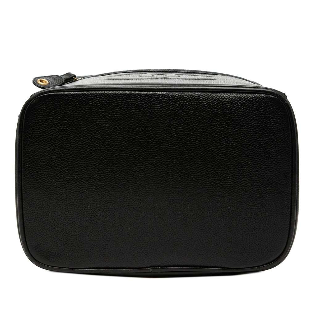 Chanel CC Caviar Vanity Bag Black Leather Good condition - Inside View