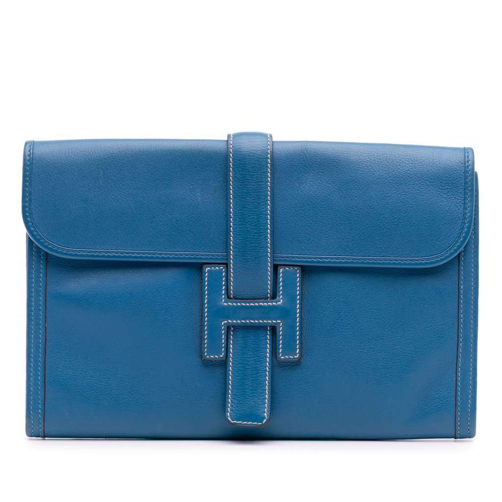 Hermès Swift Jige Elan 29 Blue Leather Very good condition - Front View