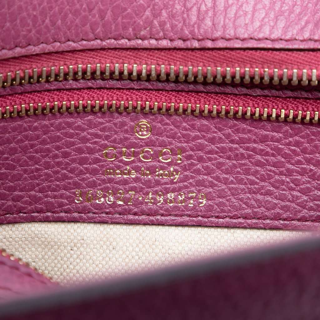 Gucci Mini Leather Swing Satchel Purple Leather Very good condition - Box View