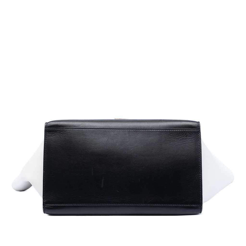 Celine Medium Tricolor Calfskin and Suede Trapeze Satchel Black Leather Very good condition - Inside View