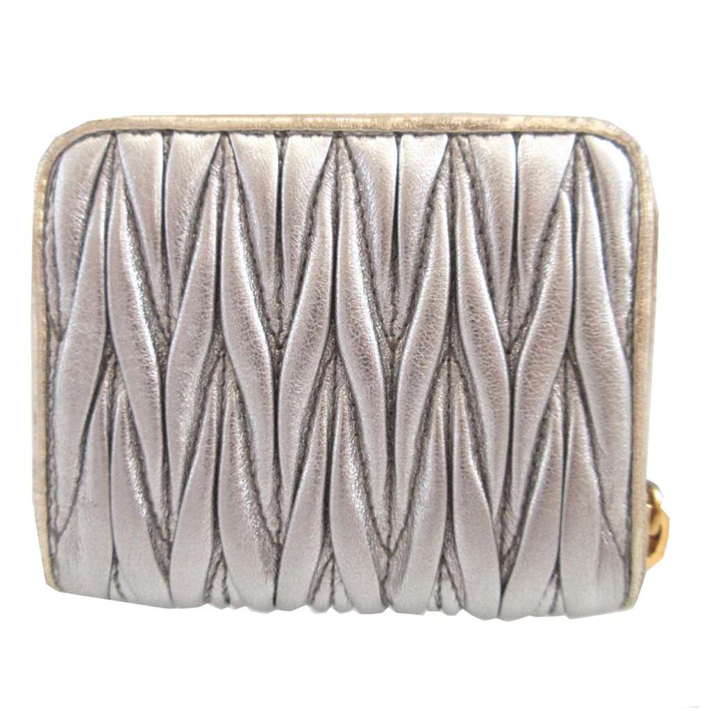 Miu Miu Matelasse Nappa Coin Pouch Gold Leather Very good condition - Back View
