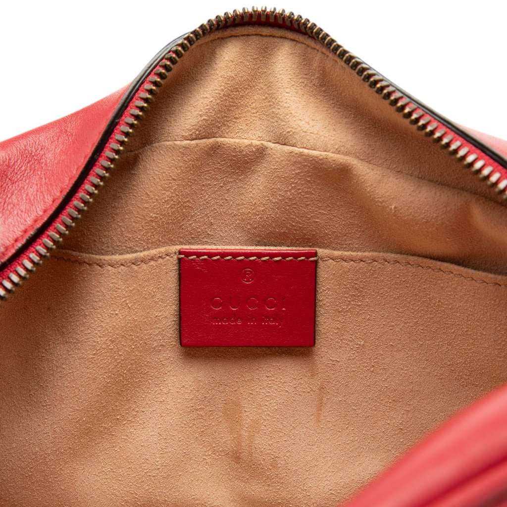 Gucci Small GG Marmont Matelasse Leather Crossbody Red Leather Very good - Box View