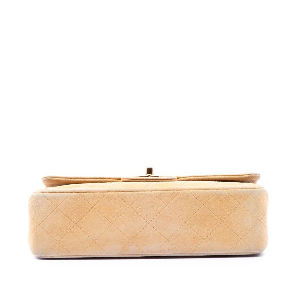 Chanel Small Classic Suede Double Flap Beige Leather Very good - Inside View