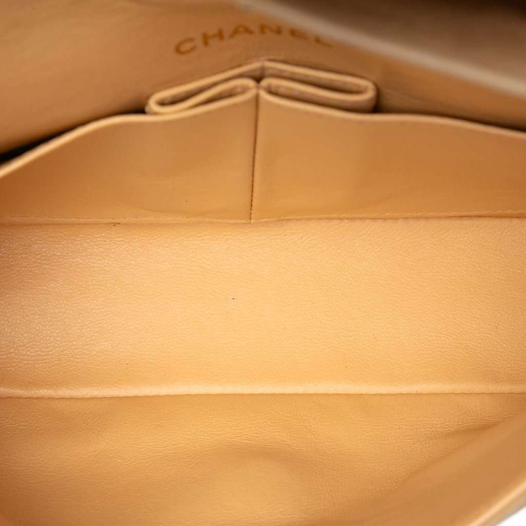 Chanel Small Classic Suede Double Flap Beige Leather Very good - Model View
