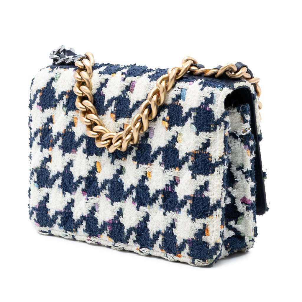 Chanel Tweed 19 Wallet On Chain Blue Very good condition - Back View