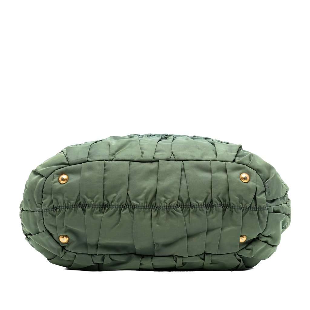 Prada Tessuto Gaufre Tote Green Very good - Inside View