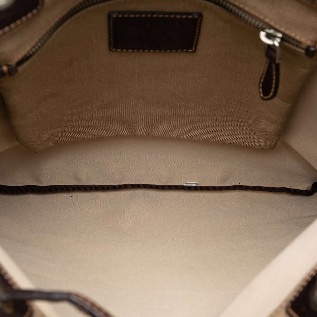 Prada Canvas Canapa Logo Tote Brown Very good - Model View