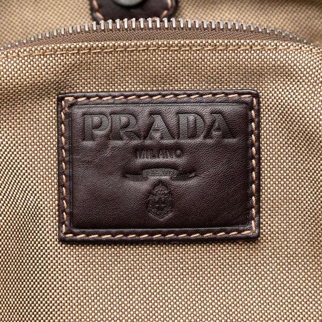 Prada Canvas Canapa Logo Tote Brown Very good - Box View