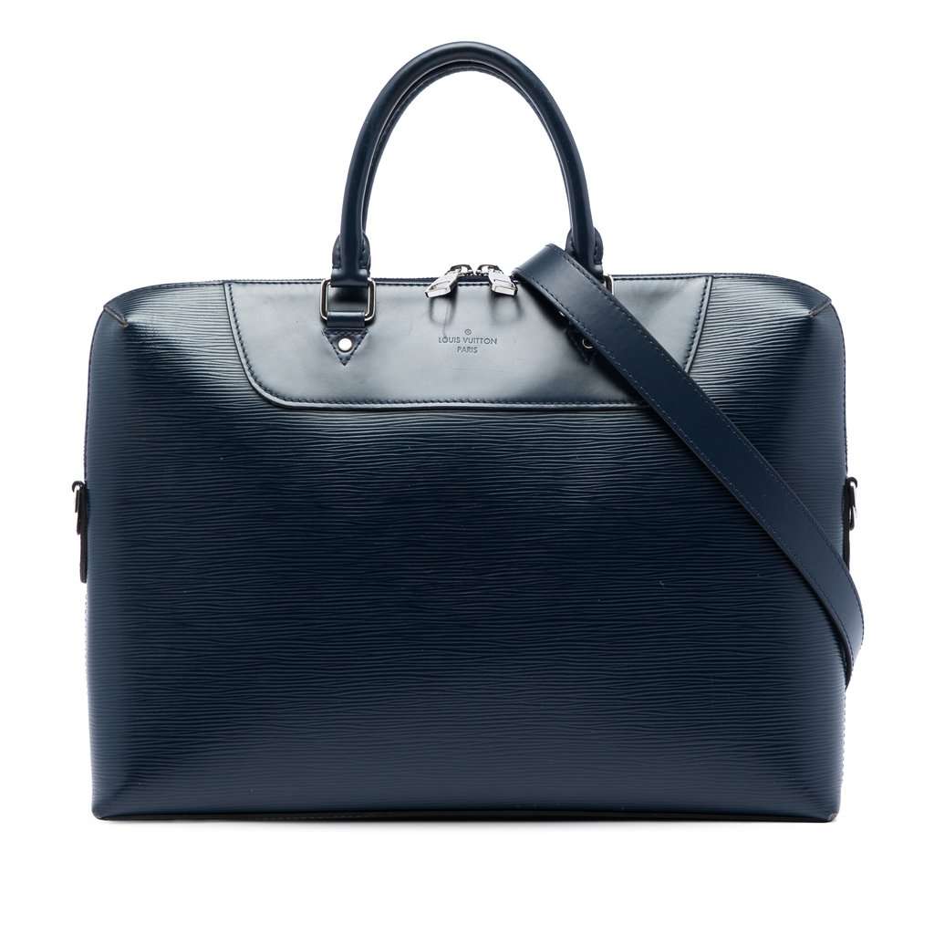 Louis Vuitton Epi Porte Documents Jour Blue Leather Very good condition - Front View