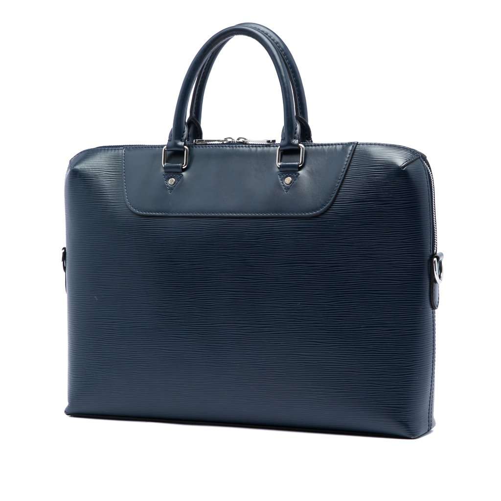 Louis Vuitton Epi Porte Documents Jour Blue Leather Very good condition - Back View