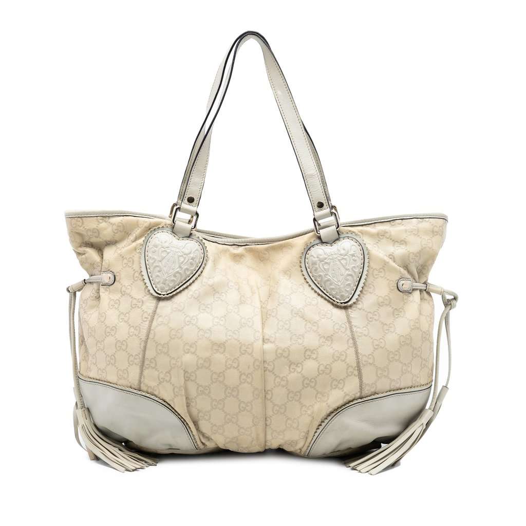Gucci Large Guccissima Tribeca Tote Beige Leather Very good condition - Front View