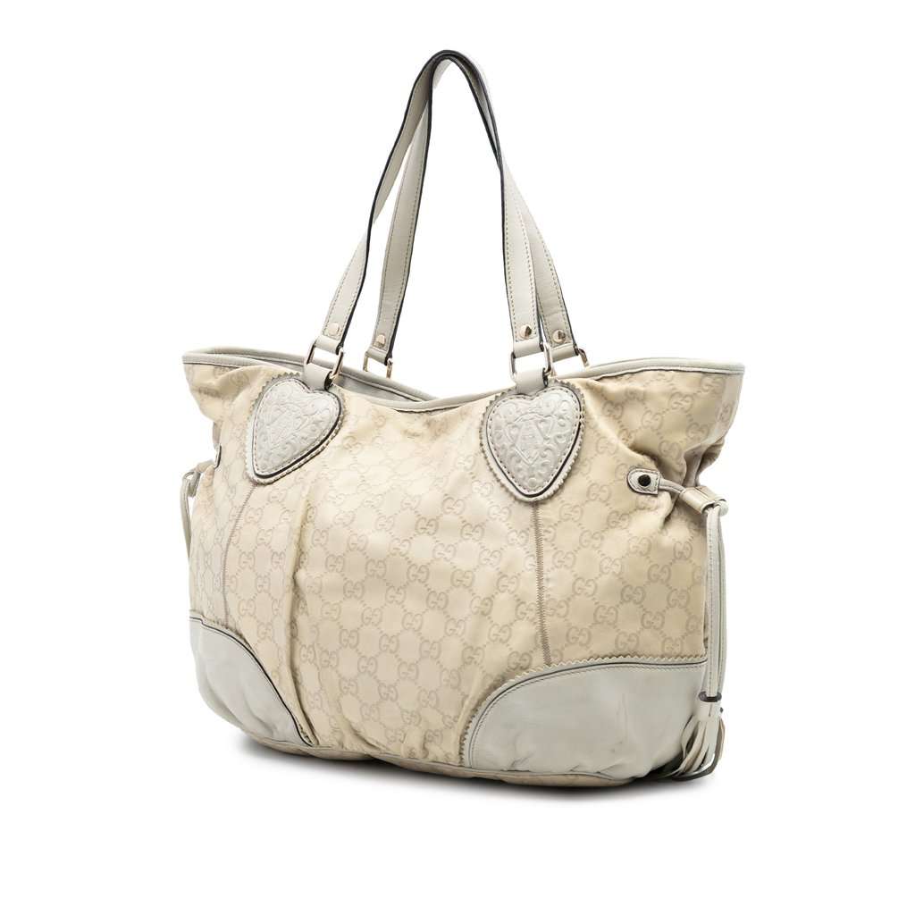 Gucci Large Guccissima Tribeca Tote Beige Leather Very good condition - Back View