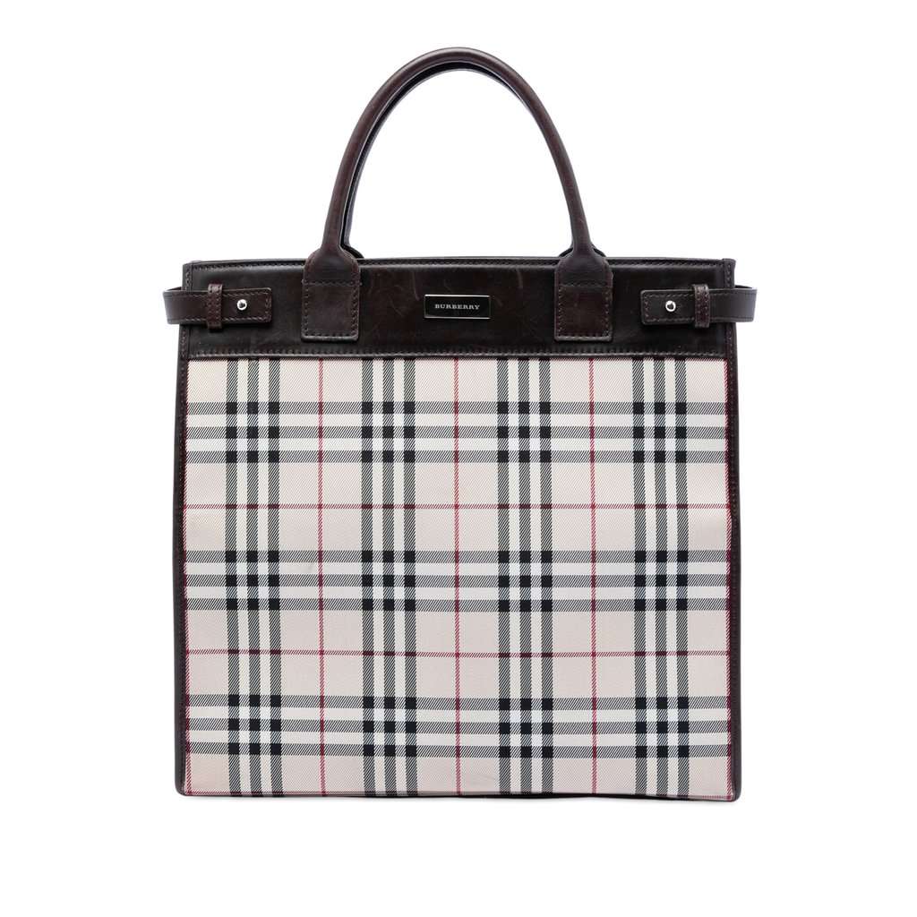 Burberry House Check Canvas Convertible Tote Beige Very good condition - Front View