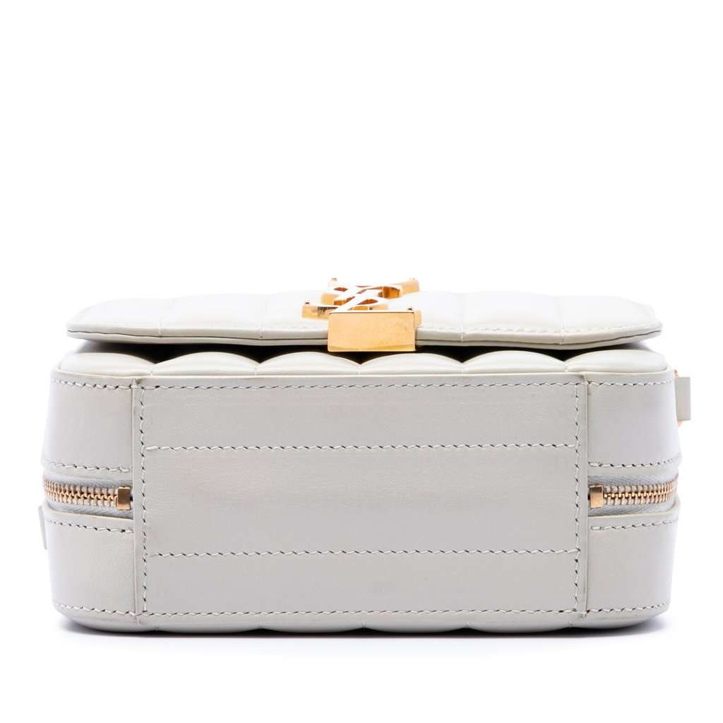 Saint Laurent Toy Quilted Lambskin Vicky Camera Bag White Leather Very good - Inside View