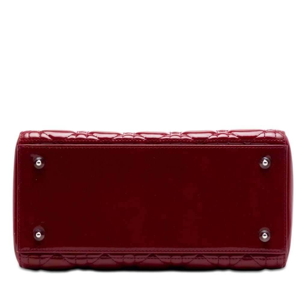 Dior Medium Patent Cannage Lady Dior Red Leather Very good condition - Inside View