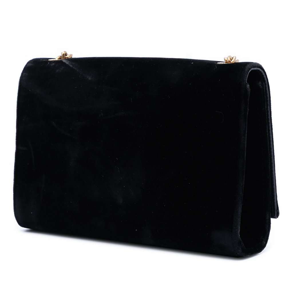 Saint Laurent Small Suede Monogram Kate Tassel Crossbody Black Leather Very good condition - Back View
