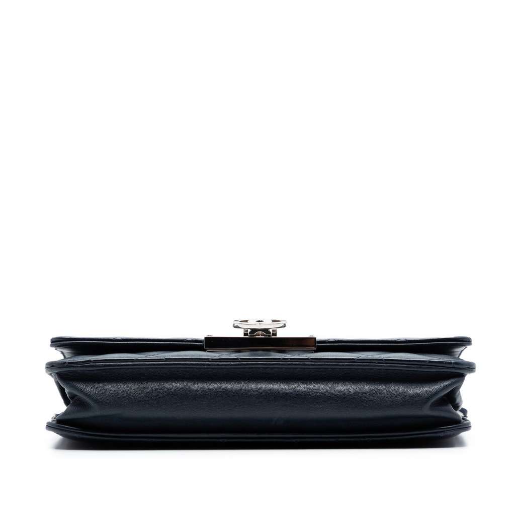 Chanel Quilted Lambskin Golden Class Wallet On Chain Black Leather Very good condition - Inside View
